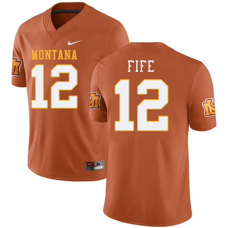 Montana Grizzlies #12 Logan Fife College Football Jerseys Stitched Sale-Throwback